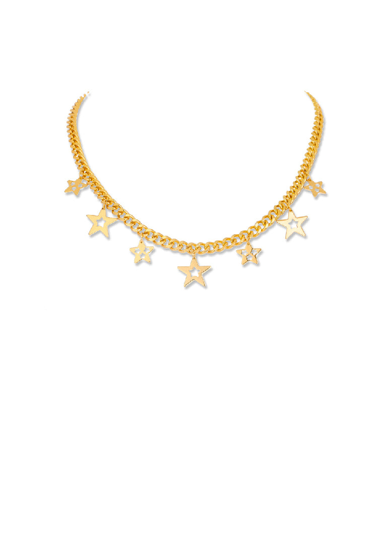 Fashion Simple Plated Gold Star Necklace