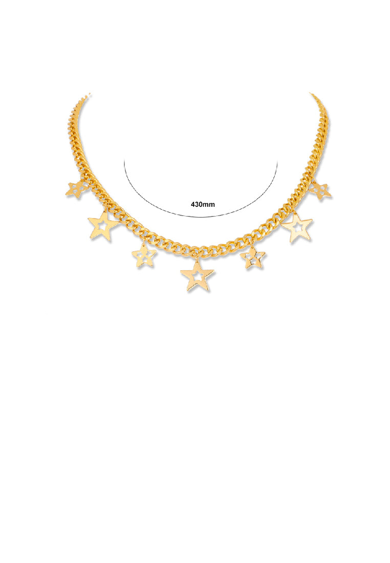 Fashion Simple Plated Gold Star Necklace
