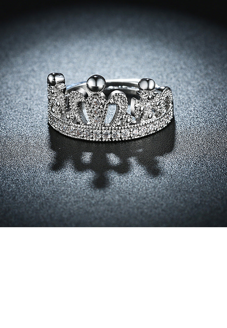 Noble and Bright Crown Cubic Zircon Adjustable Ring