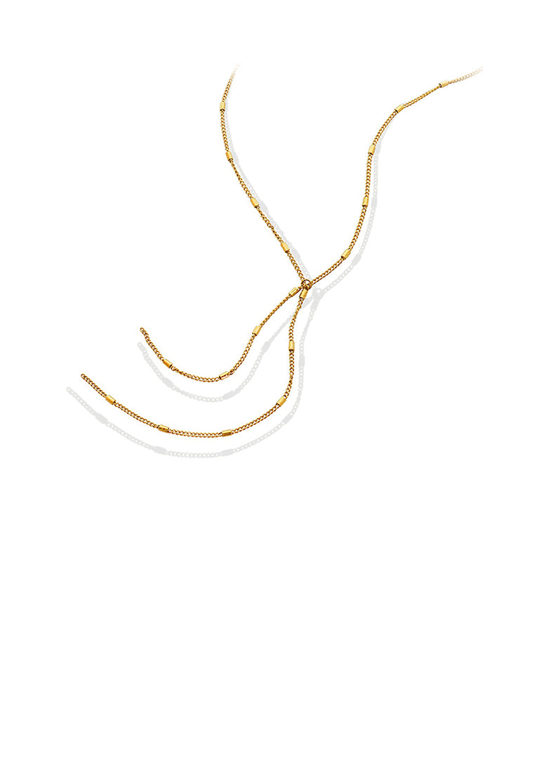 Simple Fashion Plated Gold 316L Stainless Steel Geometric Tassel Necklace