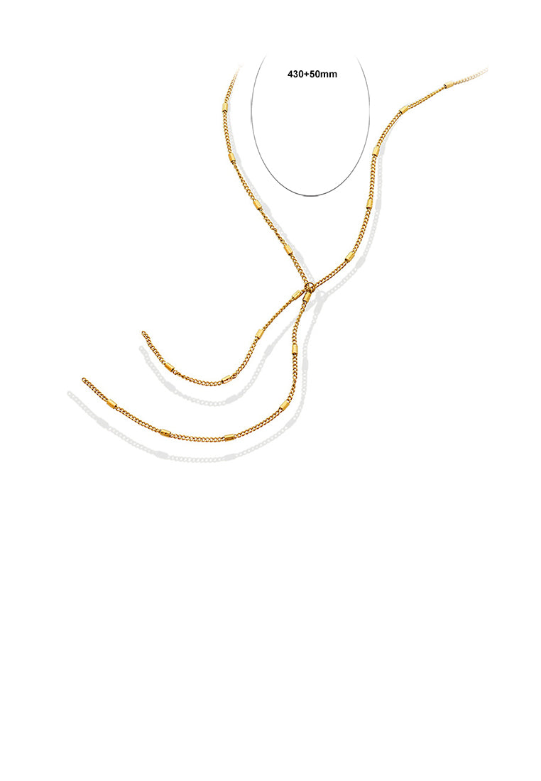 Simple Fashion Plated Gold 316L Stainless Steel Geometric Tassel Necklace