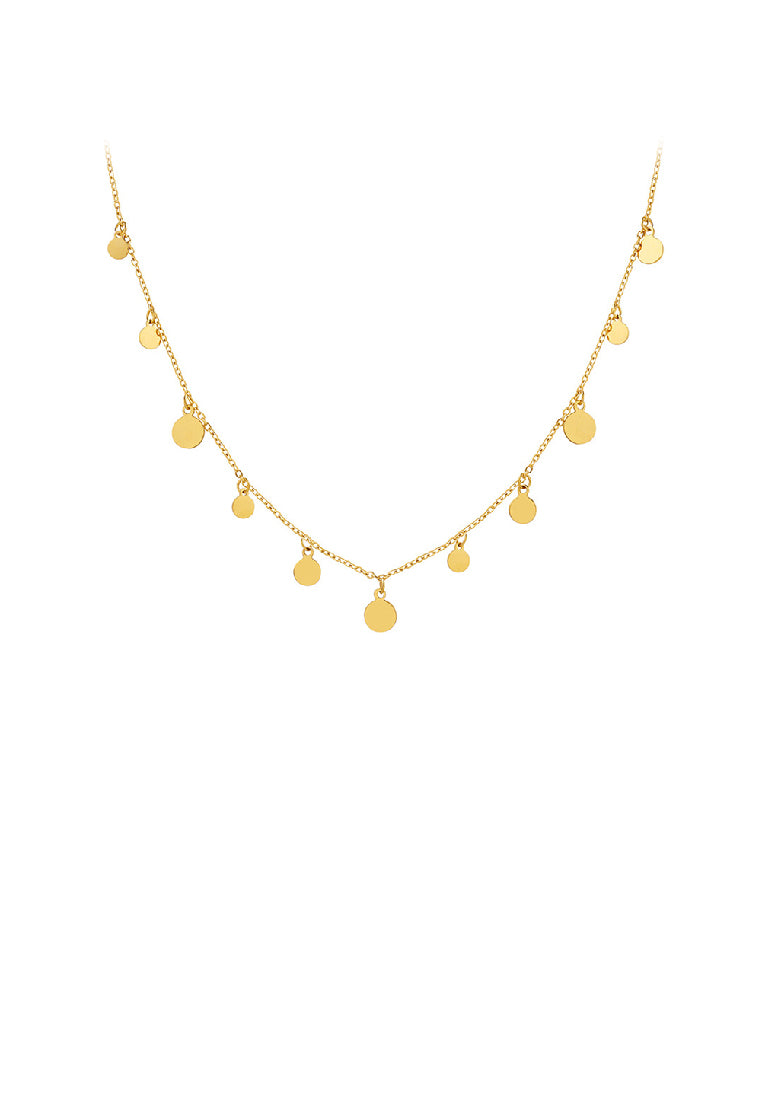 Fashion Simple Plated Gold 316L Stainless Steel Round Geometric Necklace