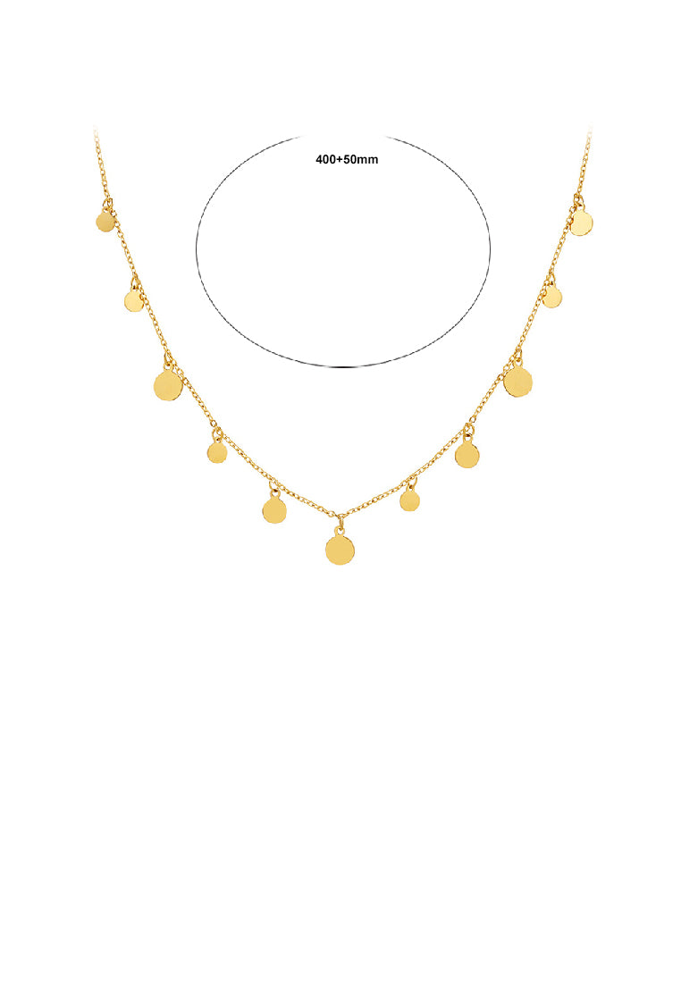 Fashion Simple Plated Gold 316L Stainless Steel Round Geometric Necklace