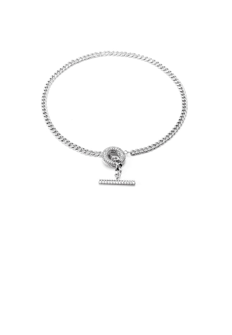 Fashion Simple Geometric Circle Necklace with Cubic Zirconia - Luxurious Look