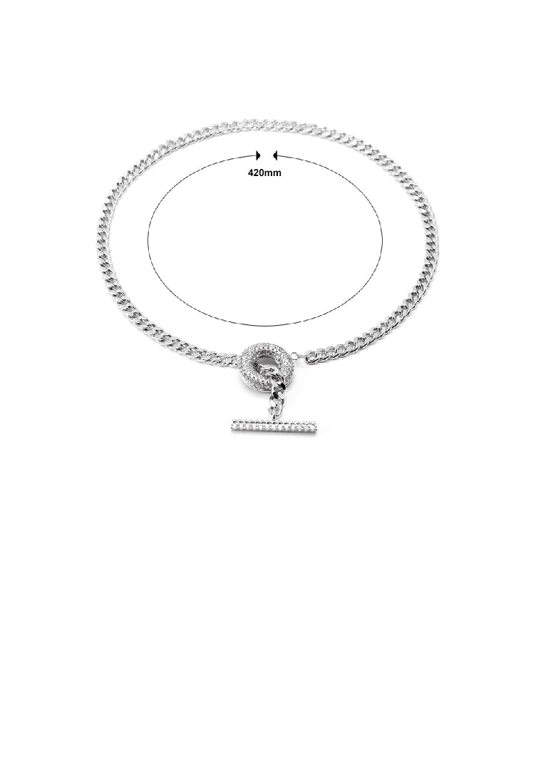 Fashion Simple Geometric Circle Necklace with Cubic Zirconia - Luxurious Look