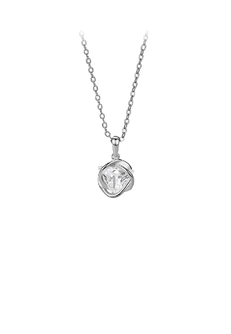 925 Sterling Silver Fashion Creative Planet Cubic Zirconia Pendant with Necklace - Luxurious Look