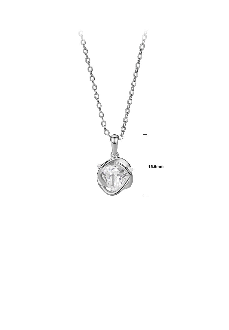 925 Sterling Silver Fashion Creative Planet Cubic Zirconia Pendant with Necklace - Luxurious Look