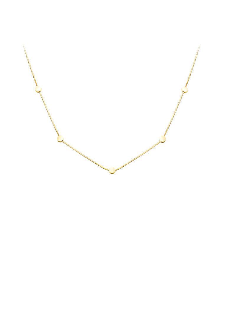 Fashion Simple Plated Gold 316L Stainless Steel Spacer Geometric Round Necklace