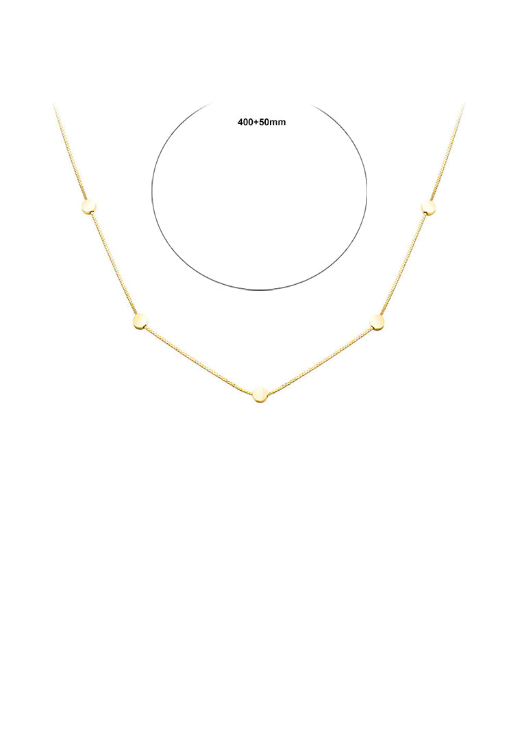 Fashion Simple Plated Gold 316L Stainless Steel Spacer Geometric Round Necklace