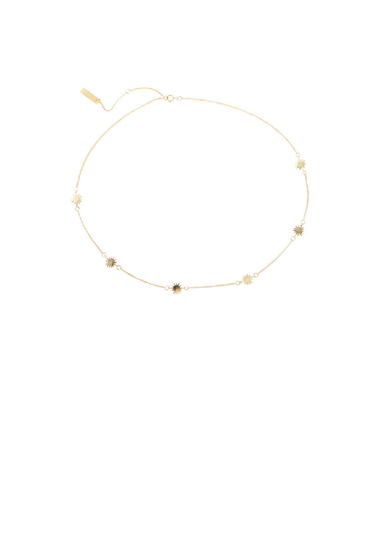 925 Sterling Silver Plated Gold Simple Fashion Star Necklace