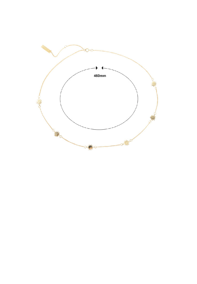 925 Sterling Silver Plated Gold Simple Fashion Star Necklace