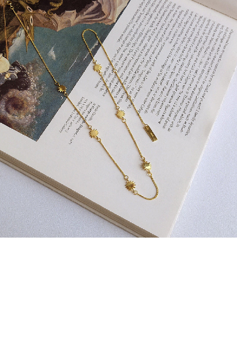 925 Sterling Silver Plated Gold Simple Fashion Star Necklace