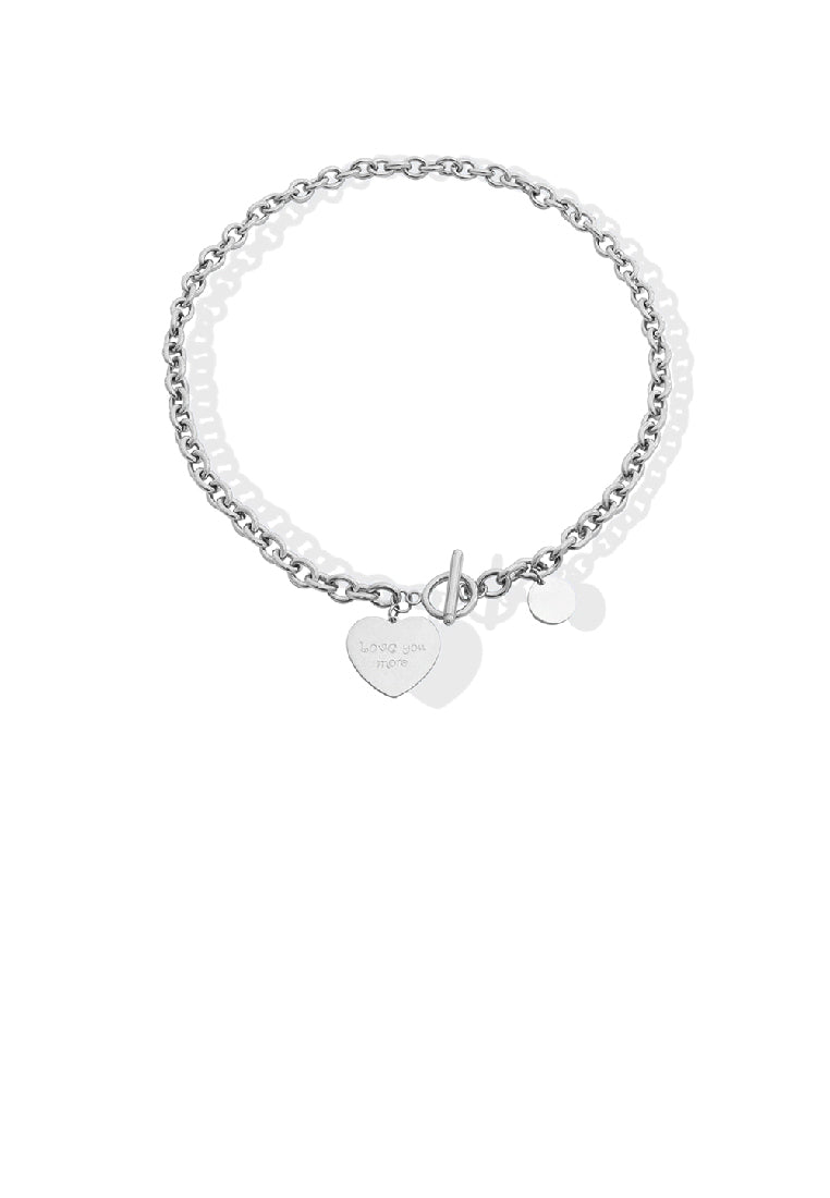 Fashion Simple 316L Stainless Steel Heart Chain Necklace