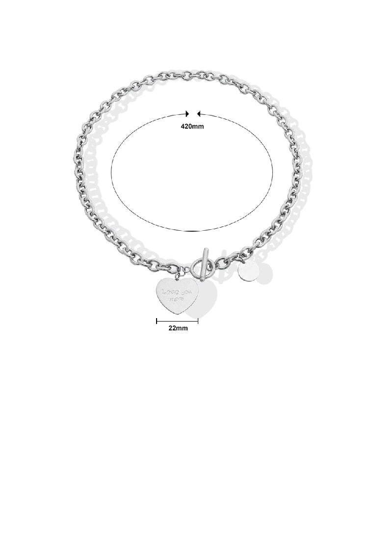 Fashion Simple 316L Stainless Steel Heart Chain Necklace