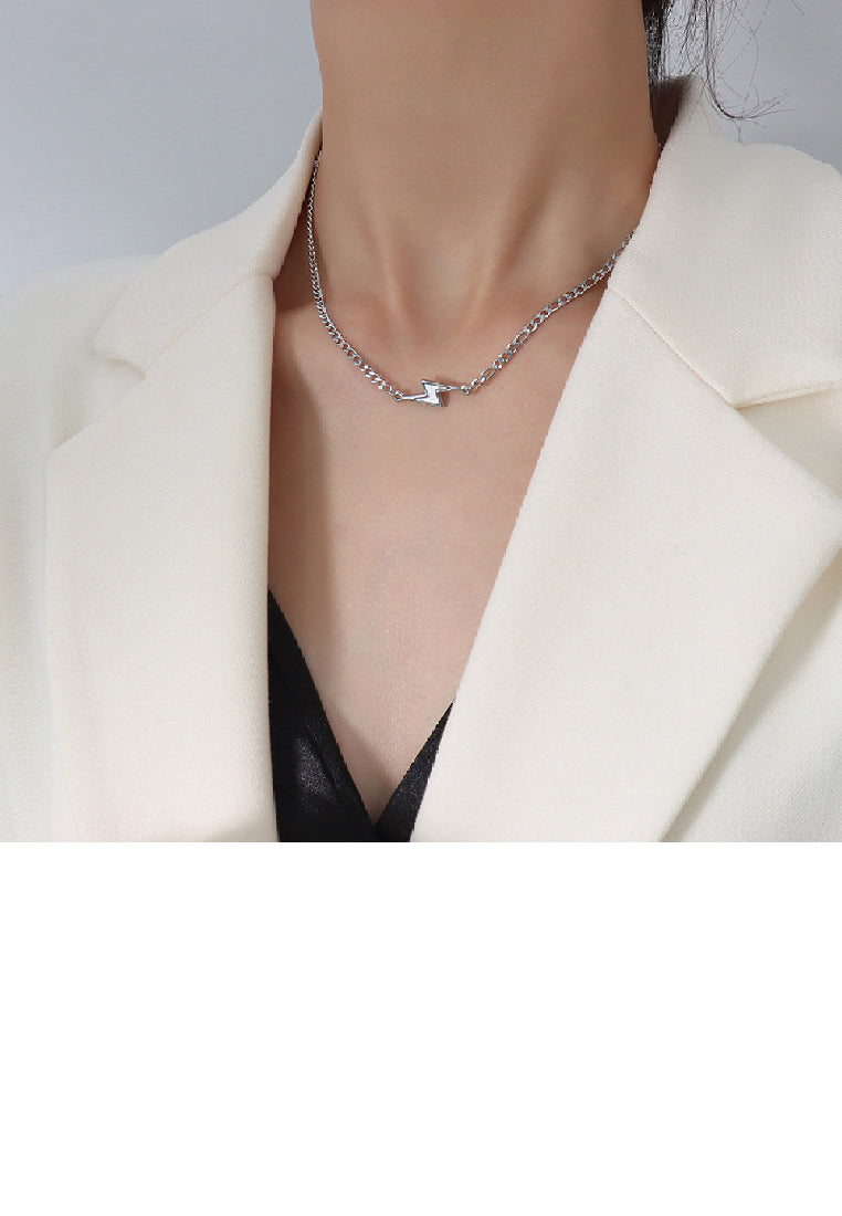 Fashion Temperament 316L Stainless Steel Lightning Shell Necklace