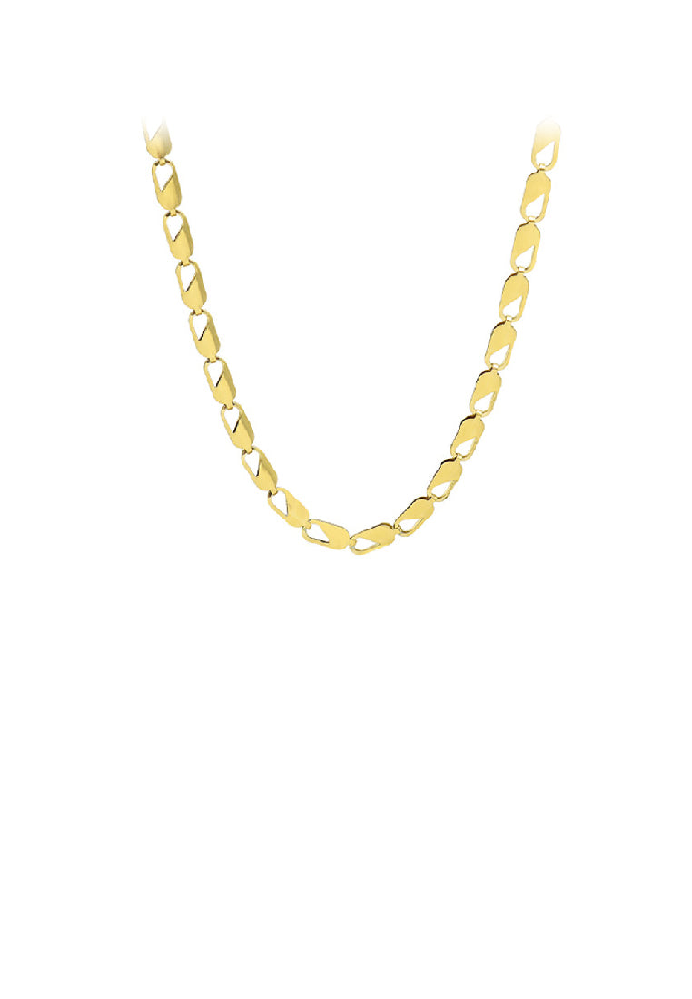 Simple Personality Plated Gold 316L Stainless Steel Hollow Geometric Chain Necklace