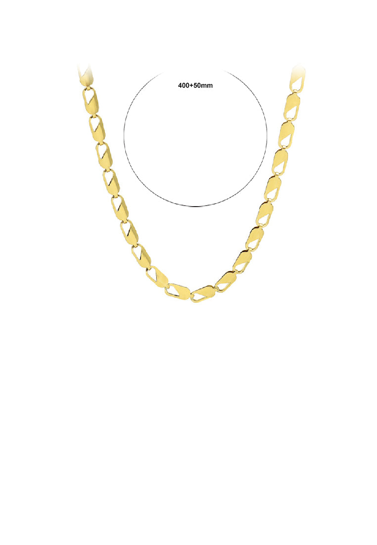 Simple Personality Plated Gold 316L Stainless Steel Hollow Geometric Chain Necklace