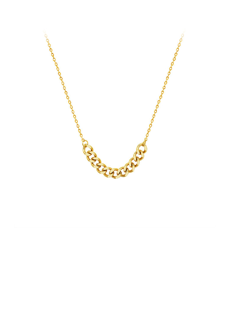 Simple Personality Plated Gold 316L Stainless Steel Geometric Chain Stitching Necklace