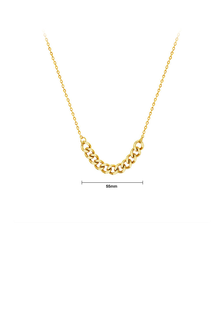 Simple Personality Plated Gold 316L Stainless Steel Geometric Chain Stitching Necklace