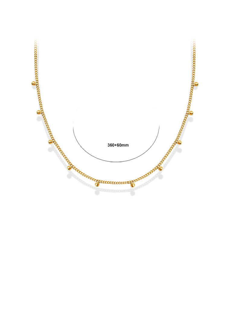 Fashion Simple Plated Gold 316L Stainless Steel Geometric Ball Necklace