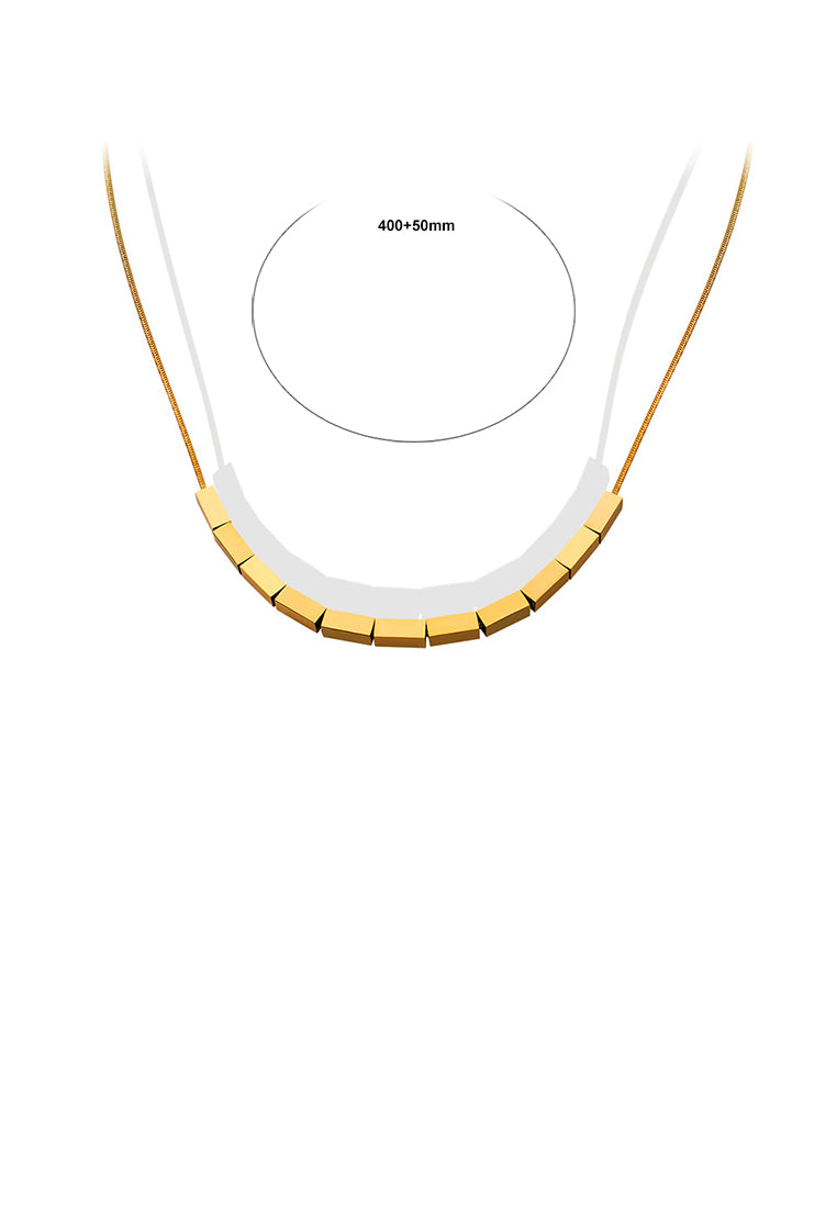 Fashion Simple Plated Gold 316L Stainless Steel Geometric Square Necklace