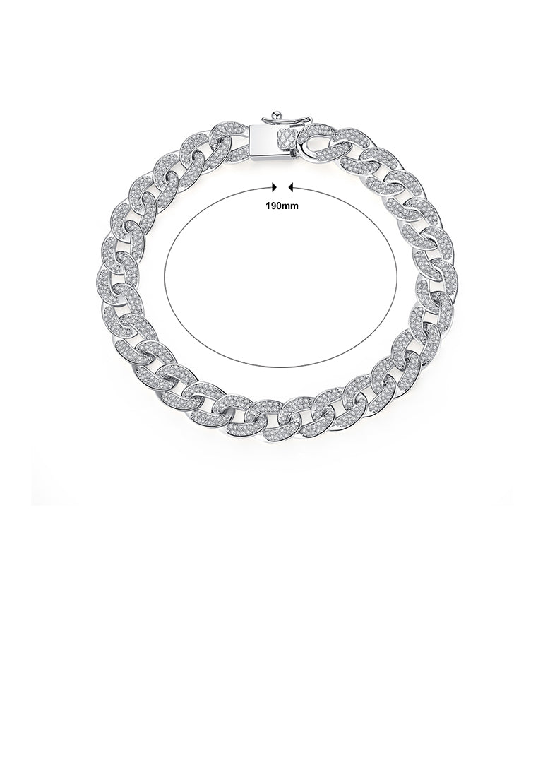 Fashion and Elegant Geometric Circle Cubic Zirconia Bracelet 19cm - Luxurious Look