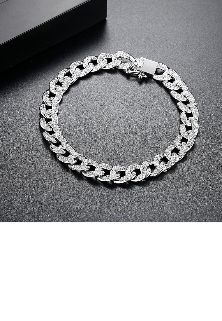 Fashion and Elegant Geometric Circle Cubic Zirconia Bracelet 19cm - Luxurious Look