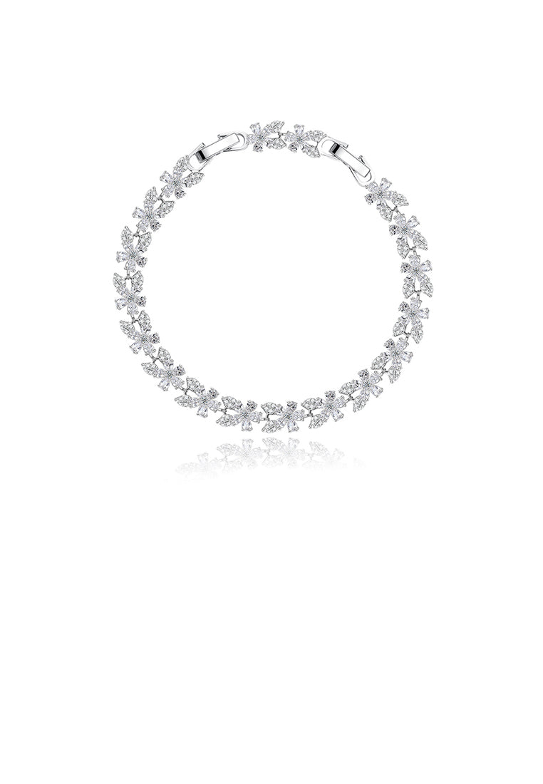 Fashion and Elegant Flower Cubic Zirconia Bracelet - Luxurious Look