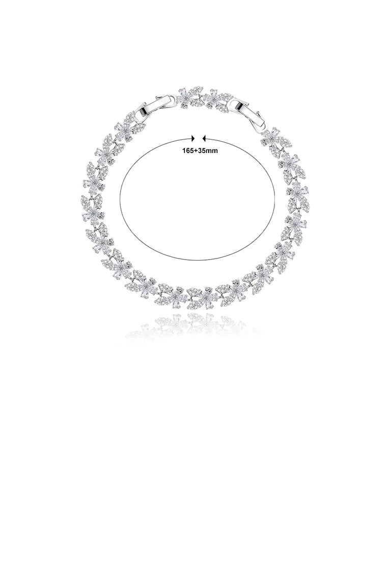 Fashion and Elegant Flower Cubic Zirconia Bracelet - Luxurious Look