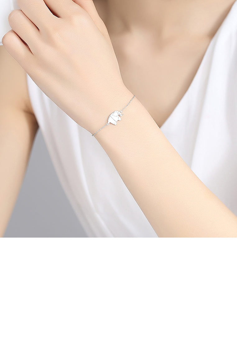 925 Sterling Silver Simple Fashion Elephant Bracelet
