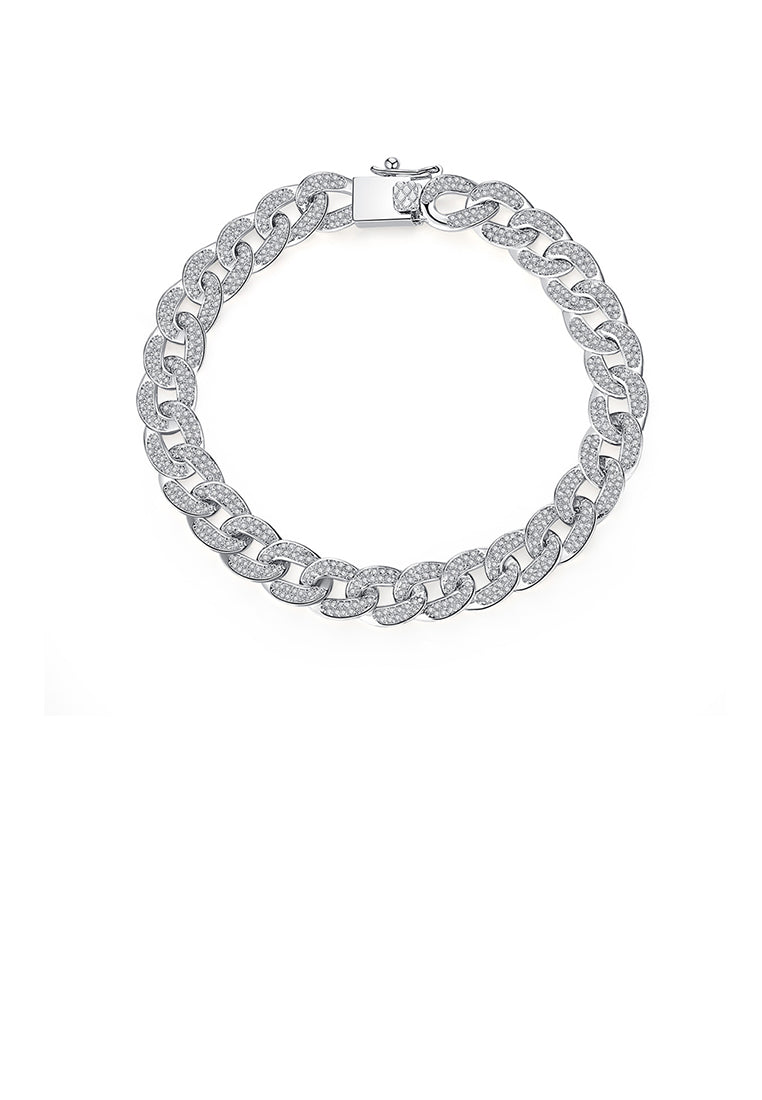 Fashion and Elegant Geometric Circle Cubic Zirconia Bracelet 17cm - Luxurious Look