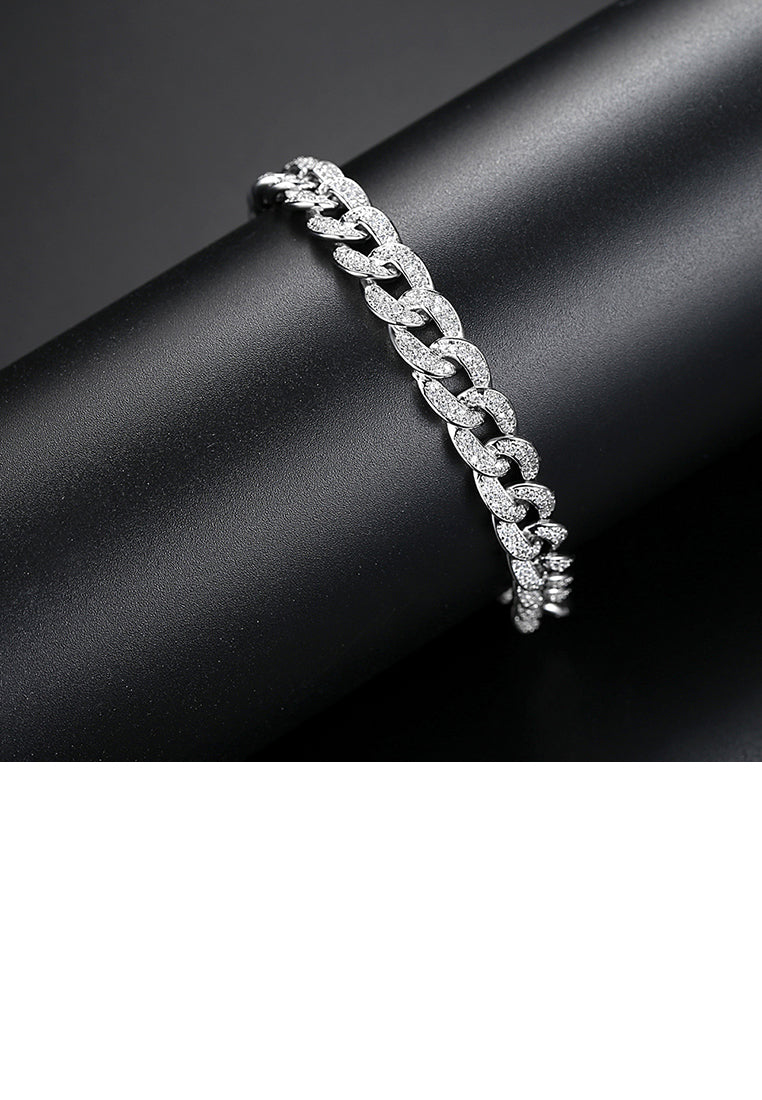 Fashion and Elegant Geometric Circle Cubic Zirconia Bracelet 17cm - Luxurious Look