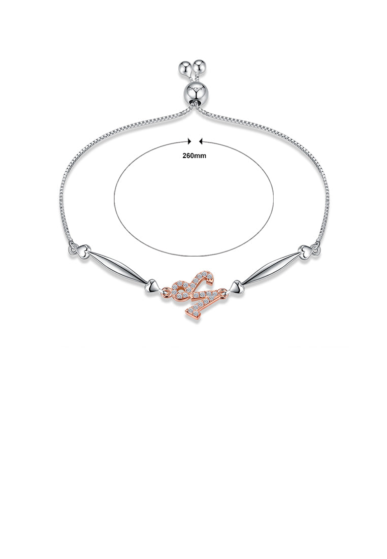 925 Sterling Silver Fashion Capricorn Bracelet with Cubic Zircon