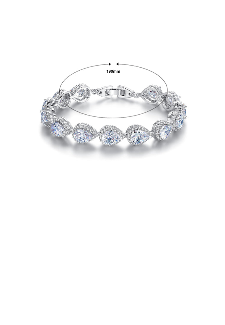 Fashion and Elegant Geometric Water Drop Shaped Bracelet with Cubic Zirconia 19cm - Luxurious Look