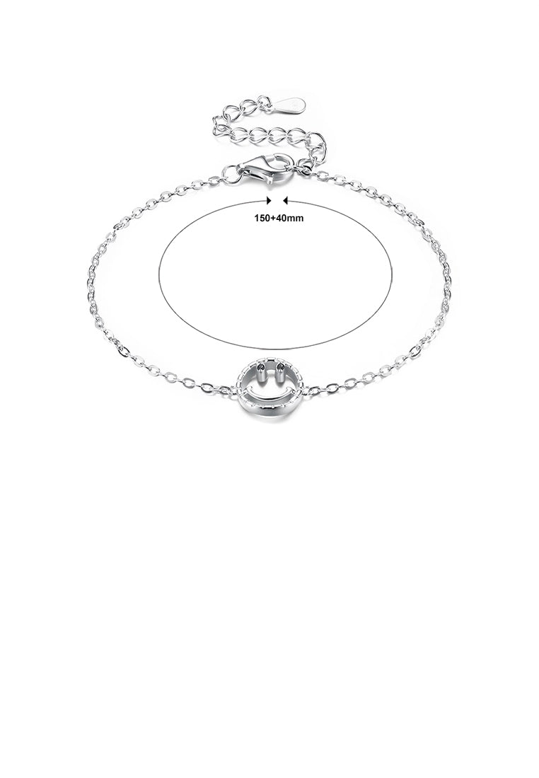 925 Sterling Silver Fashion Smiley Bracelet