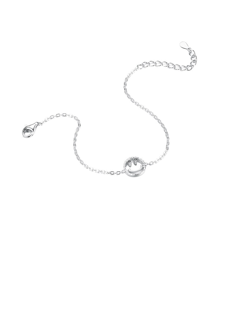 925 Sterling Silver Fashion Smiley Bracelet