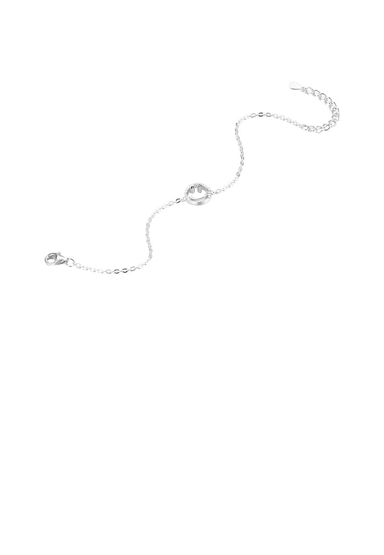 925 Sterling Silver Fashion Smiley Bracelet