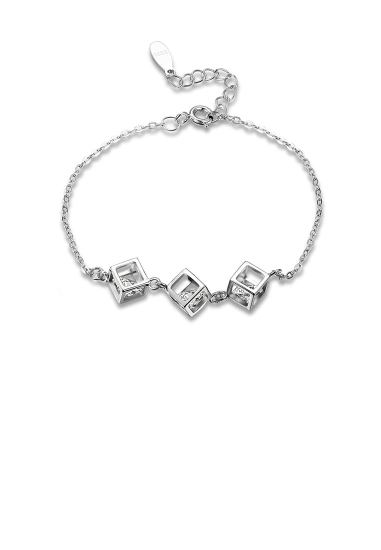 925 Sterling Silve Simple Elegant Fashion Geometric Cubic Bracelet with Cubic Zircon