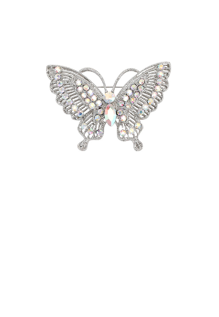 Fashion Brilliant Butterfly Brooch with Colorful Cubic Zirconia - Luxurious Look