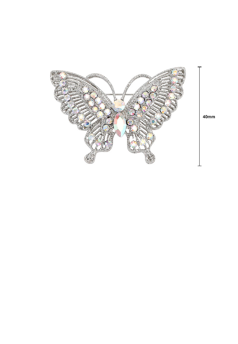 Fashion Brilliant Butterfly Brooch with Colorful Cubic Zirconia - Luxurious Look