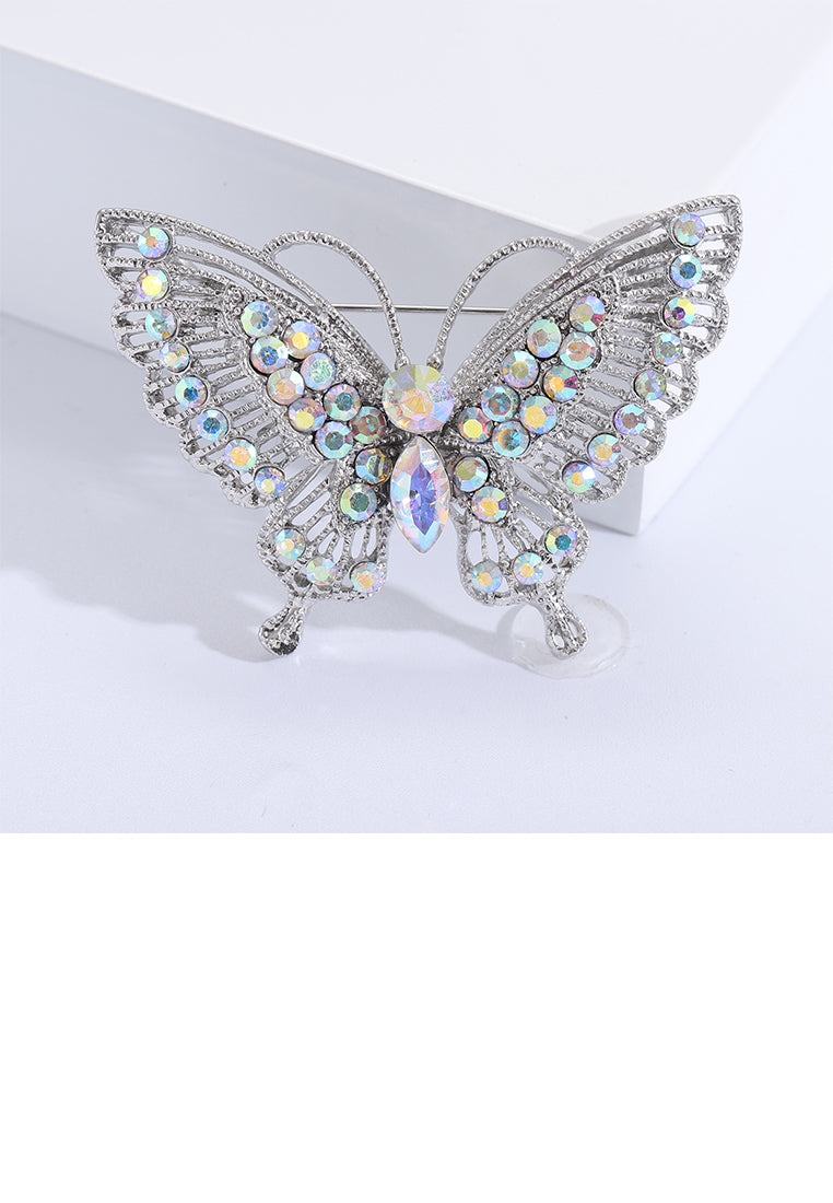 Fashion Brilliant Butterfly Brooch with Colorful Cubic Zirconia - Luxurious Look