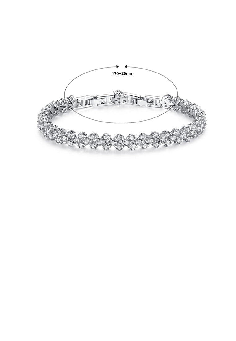Simple Bright Geometric Bracelet with Cubic Zirconia - Luxurious Look
