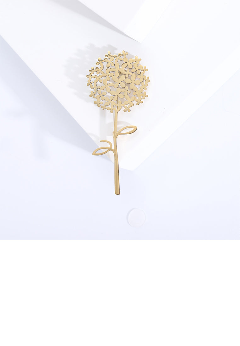 Simple Fashion Plated Gold Dandelion Brooch