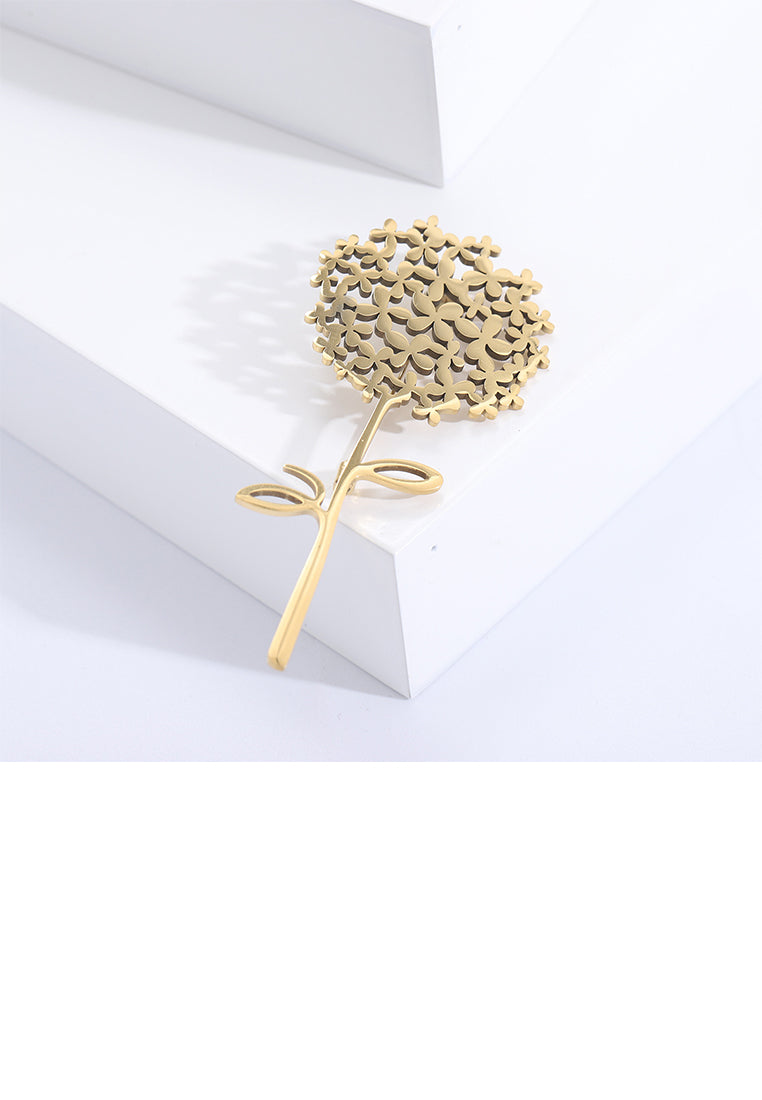 Simple Fashion Plated Gold Dandelion Brooch