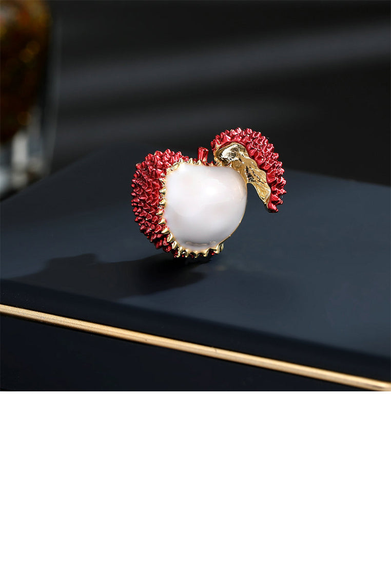 Sweet and Creative Plated Gold Lychee Brooch