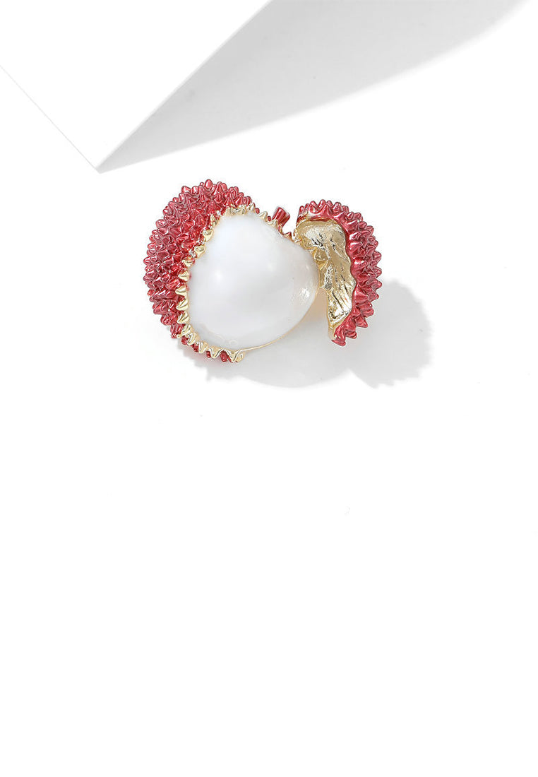 Sweet and Creative Plated Gold Lychee Brooch