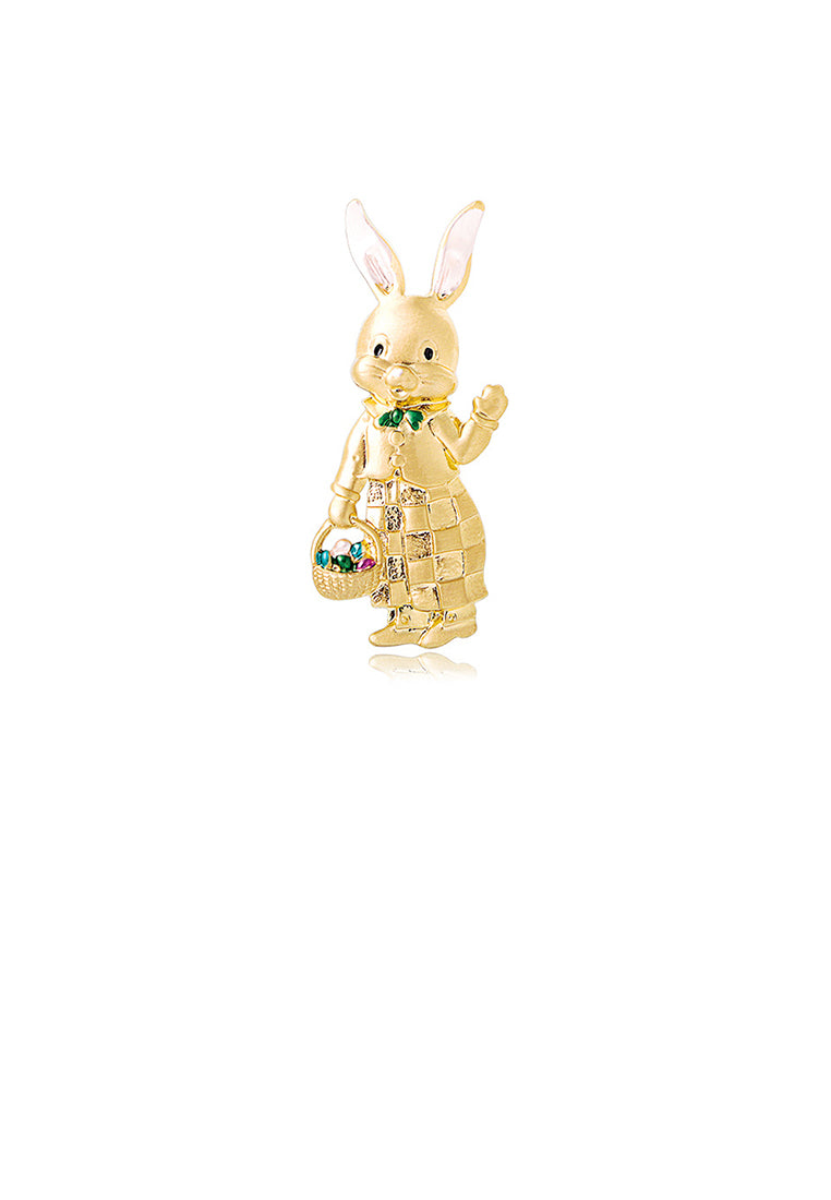 Fashion and Cute Plated Gold Rabbit Brooch