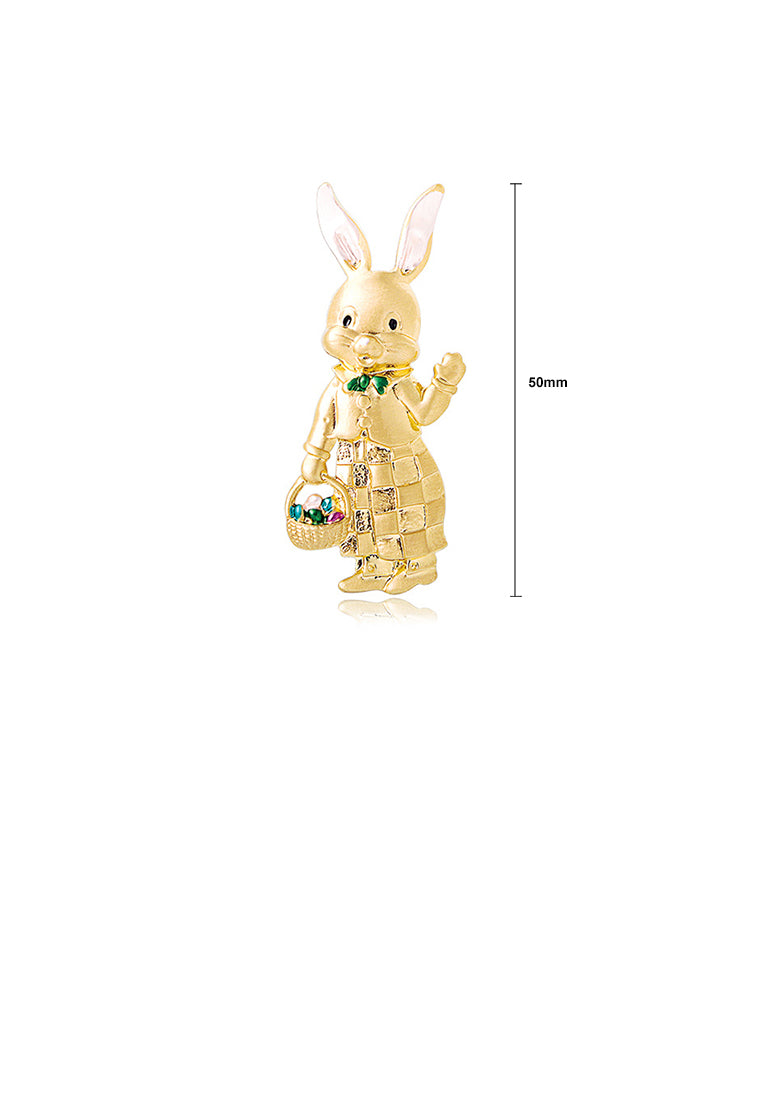 Fashion and Cute Plated Gold Rabbit Brooch
