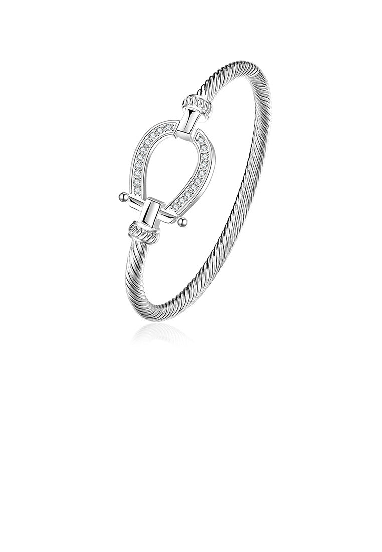 Fashion Simple Horseshoe Cubic Zircon Bangle