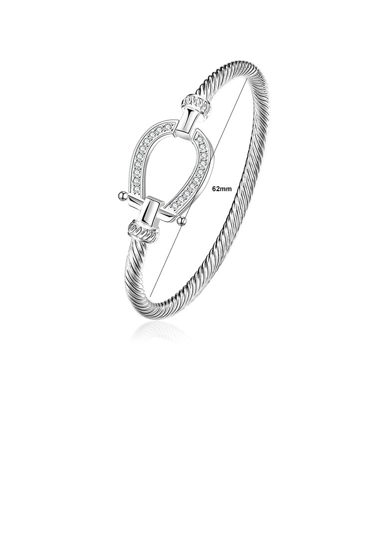 Fashion Simple Horseshoe Cubic Zircon Bangle